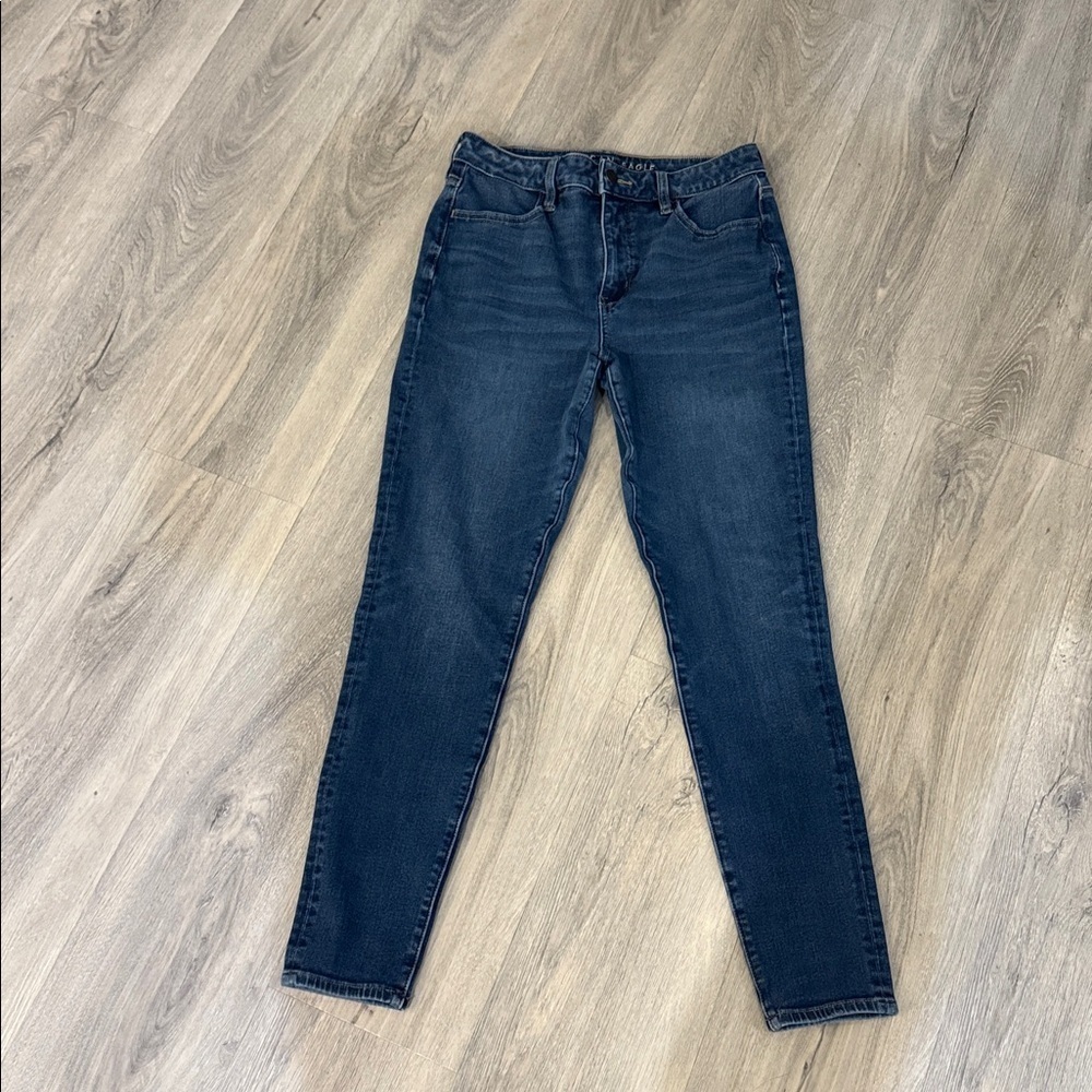 American Eagle Super Hi-Rise Blue Jeggings size 8